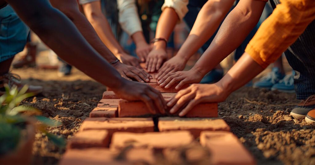 Caminho-sendo-construido-por-varias-maos-juntas-cada-uma-colocando-um-tijolo-transmitindo-trabalho-coletivo-e-construcao-conjunta-1024x536 Ser Solidário é Ser Assistencialista?