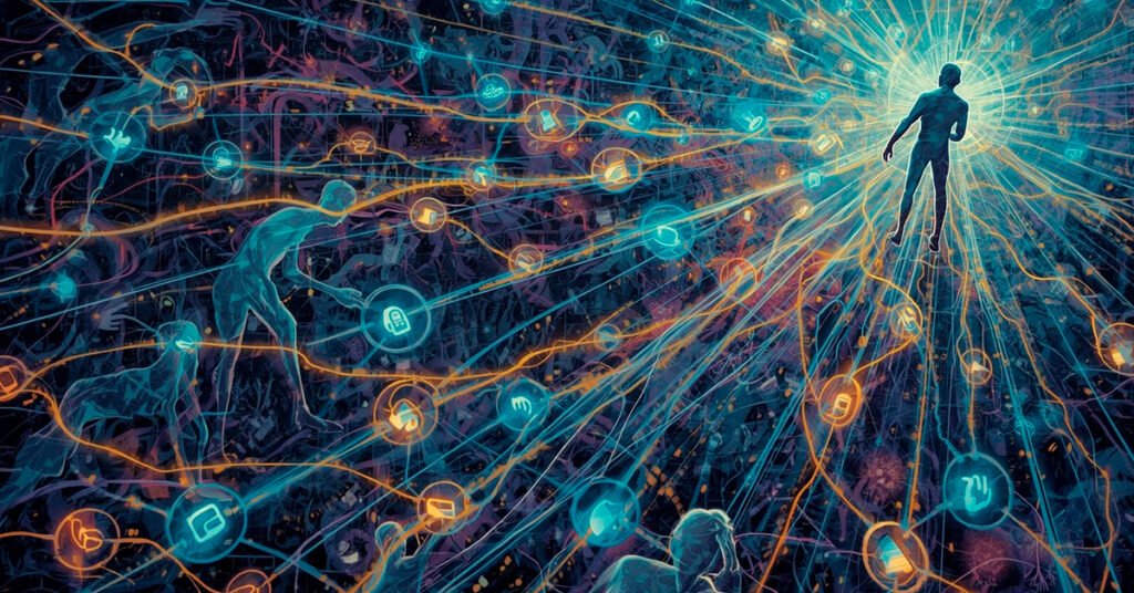 Rede-de-conexoes-com-mensagens-se-espalhando-rapidamente-entre-pessoas-1024x536 Por Que Você Deveria Parar de Repassar Tudo Que Recebe nas Redes Sociais?