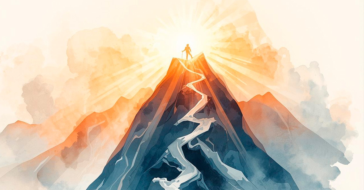 uma-pessoa-subindo-uma-montanha-ao-amanhecer-com-raios-de-luz-dourada-iluminando-o-caminho-estilo-aquarela-suave-cores-quentes Início